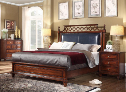 Bett 2x Nachttisch 3 tlg. Schlafzimmer Set Design Luxus Betten Klassisch Polster